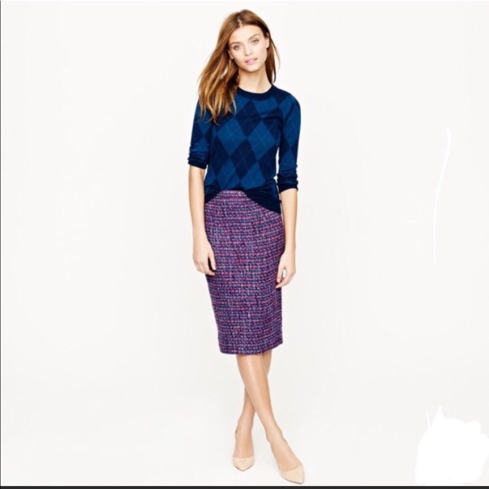 J crew No. 2 Pencil skirt in Multicolor tweed